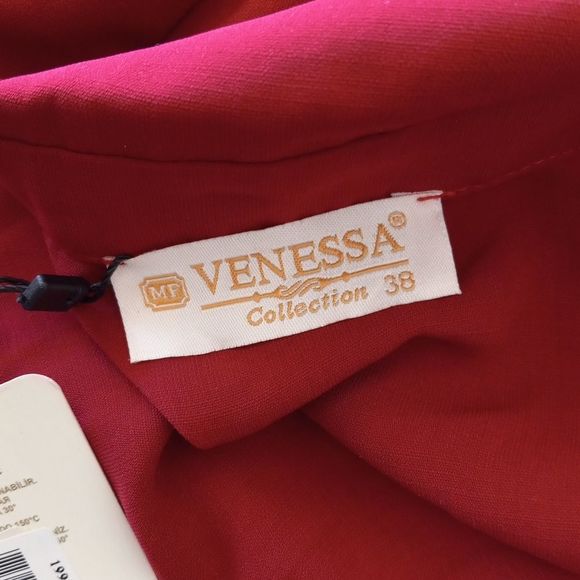 Venessa Collection Red Button Front Cape Tunic - Picture 13 of 16